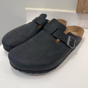 Size M 12 (45) Birkenstock Boston Black Oiled Leather